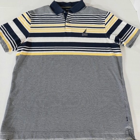 Nautica Colorblock Striped Polo Shirt - Picture 5 of 7